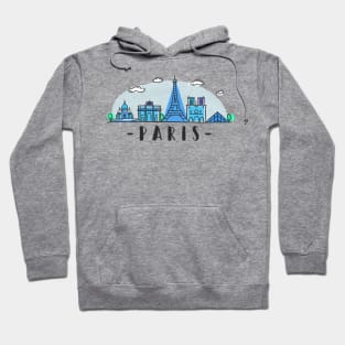 Paris Watercolor Skyline Hoodie